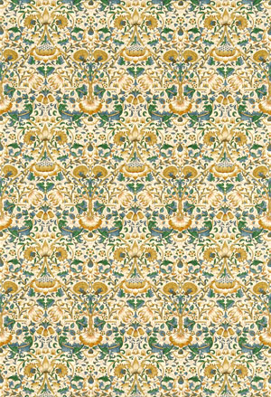 Englische Design William Morris Luxus Stoff Jugendstil Muster 19 grün beige braun online kaufen