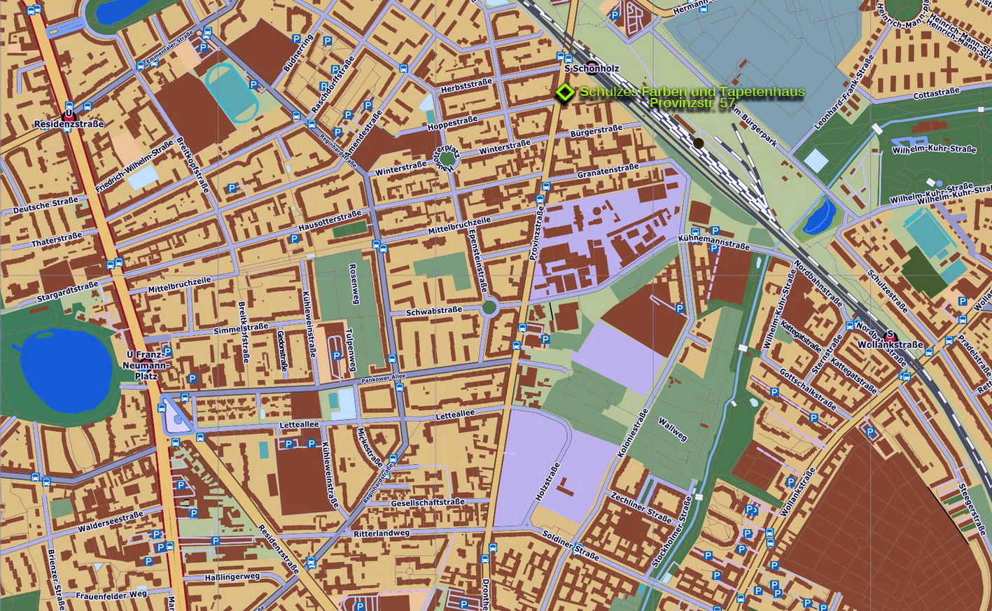 Anfahrt zum Gesch&auml;ft Provinzstr 57 in 13409 Berlin