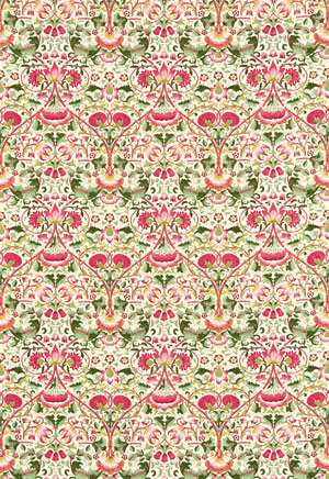 Englische Design William Morris Luxus Stoff Jugendstil Muster 22 rot grün beige online kaufen