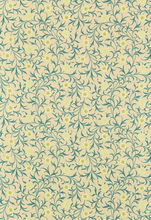 Englische Design William Morris Luxus Stoff Muster 39 Blumen grün blau beige online kaufen