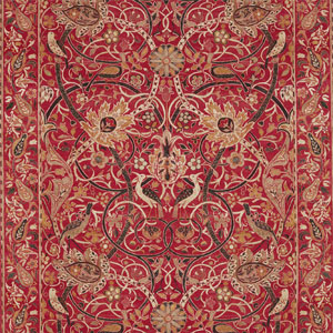 Hochwertiger Jugendstil Luxus Stoff rot Blumen und Vögel aus England aus Berlin online kaufen