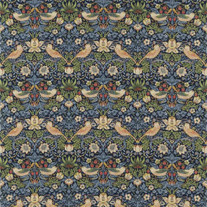 Hochwertiger Jugendstil Luxus Stoff blau Blumen und Vögel aus England aus Berlin online kaufen